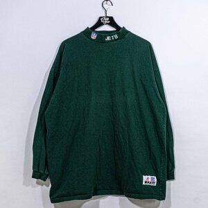 VTG 90s New York Jets MaxIt Mock Neck Shirt XXL Longsleeve Sideline NFL